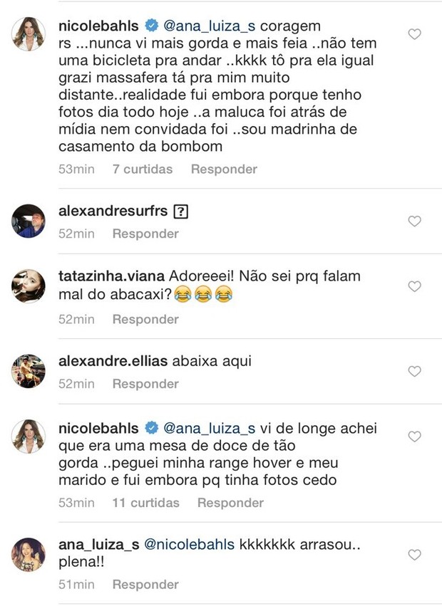 Nicole Bahls e Veridiana Freitas fazem barraco nas redes sociais (Foto: Reprodução/Instagram)