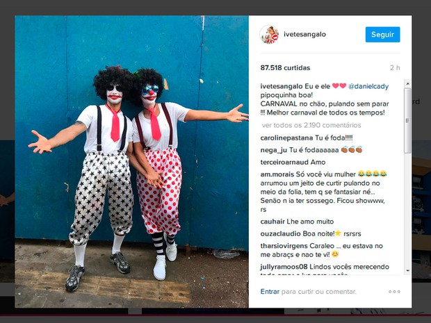 Ivete Sangalo e Daniel Cady curtiram a festa juntos na pipoca  (Foto: Reprodução/Instagram )