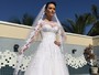 Prestes a se casar, Laura Keller posa vestida de noiva