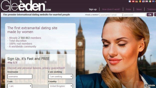  Serviços de infidelidade, como o site francês Gleeden, enfretam obstáculos legais. (Foto: Divulgação/BBC)