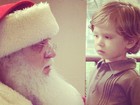 Adriane Galisteu mostra filho encantado pelo Papai Noel