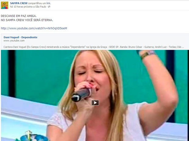 Dani Voguel, ex-cantora da Sampa Crew, morre em Salvador (Foto: Reprodução/Facebook)