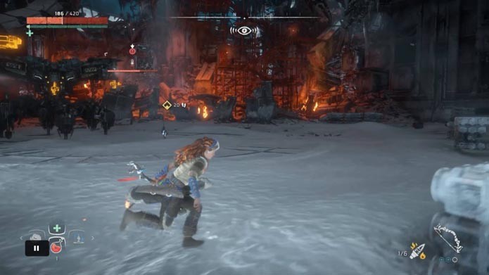 Posicione armadilhas na arena de Horizon: Zero Dawn (Foto: Reprodução/Murilo Molina)