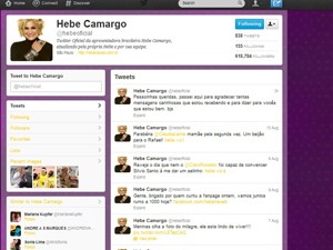 Perfil de Hebe Camargo no Twitter (Foto: Reprodução/ G1)