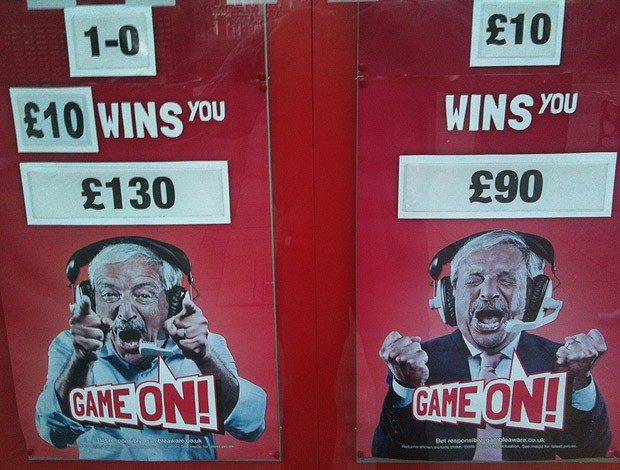 Tiziano Crudeli em propaganda de casa de apostas em Londres (Foto: Cahê Mota / Globoesporte.com)