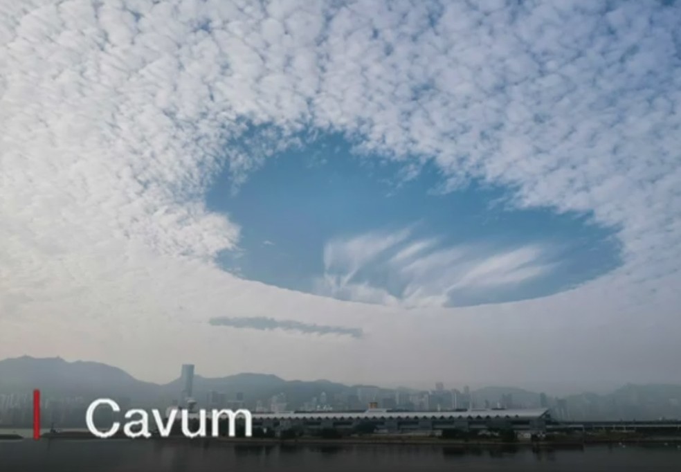 Edição identifica nuvens formadas a partir de processos específicos (Foto: Reprodução/BBC)