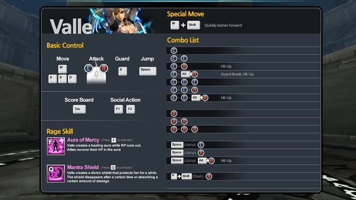 Apertando a tecla H os jogadores poderão visualizar a lista de combos e ataques especiais de seu personagem (Foto: Reprodução/Daniel Ribeiro)