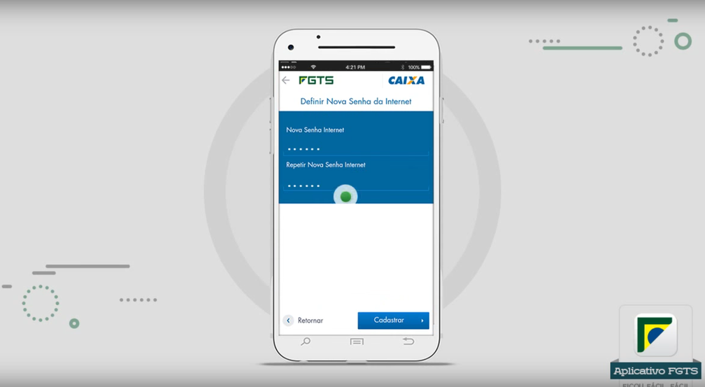 Nova senha no aplicativo FGTS (Foto: Reprodução/Caixa)