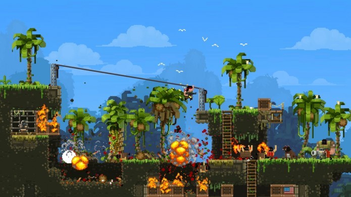 Controle Rambo, Conan e até Chuck Norris em Broforce (Foto: Divulgação/Steam)