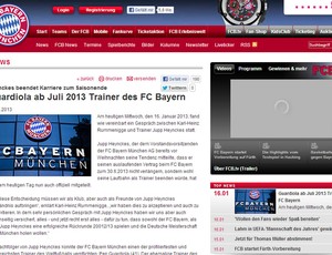 Guardiola no Bayern de Munique (Foto: Divulgação / Site Oficial do Bayern de Munique)