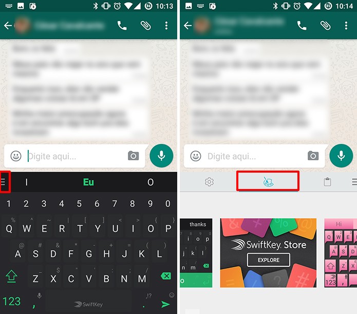 SwiftKey traz atalho para temas no próprio teclado do Android (Foto: Reprodução/Elson de Souza)