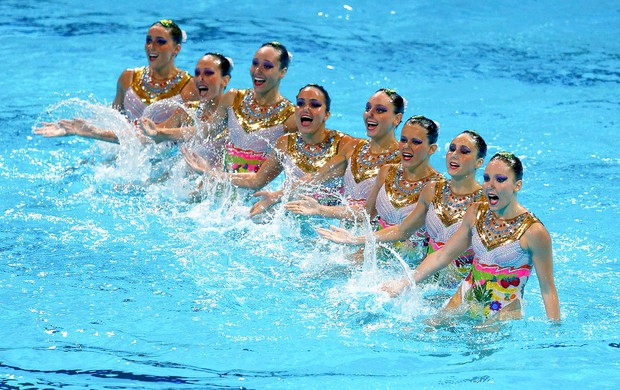 Brasil apresentação equipes nado sincronizado mundial Barcelona (Foto: Reuters)