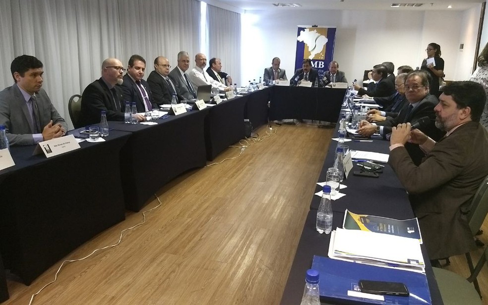 Juízes de todos os estados e do Distrito Federal em lançamento de cartilha de segurança para magistrados (Foto: Marília Marques/G1 DF )