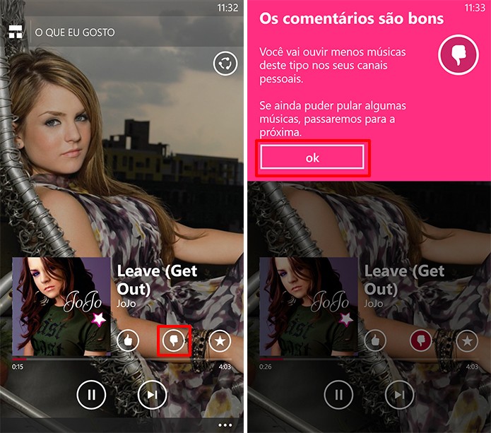 MixRadio evitará artista ou músicas similares caso usuário não goste da sugestão (Foto: Reprodução/Elson de Souza)