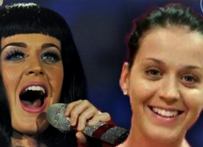 Antes e depois Katy Perry (Foto: Vídeo Show / TV Globo)