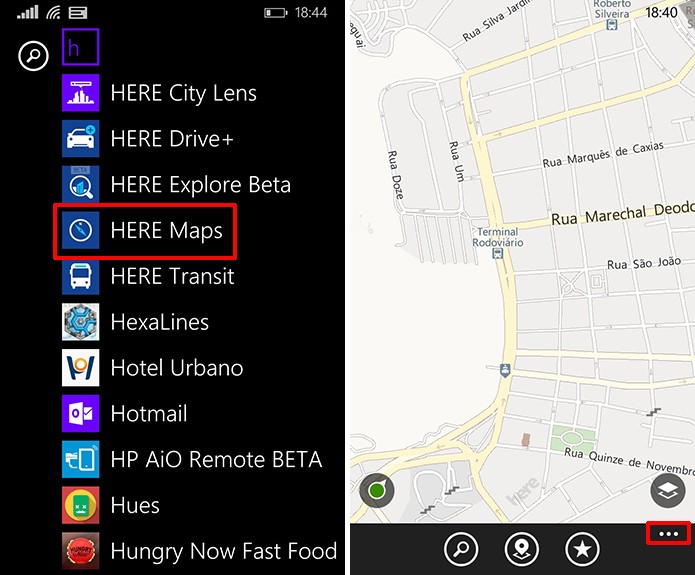 Nokia Here Maps pode ter mapas atualizados para evitar possíveis erros no percurso (Foto: Reprodução/Elson de Souza)