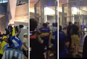MONTAGEM - Frame argentinos invadem o Maracanã (Foto: Reprodução)