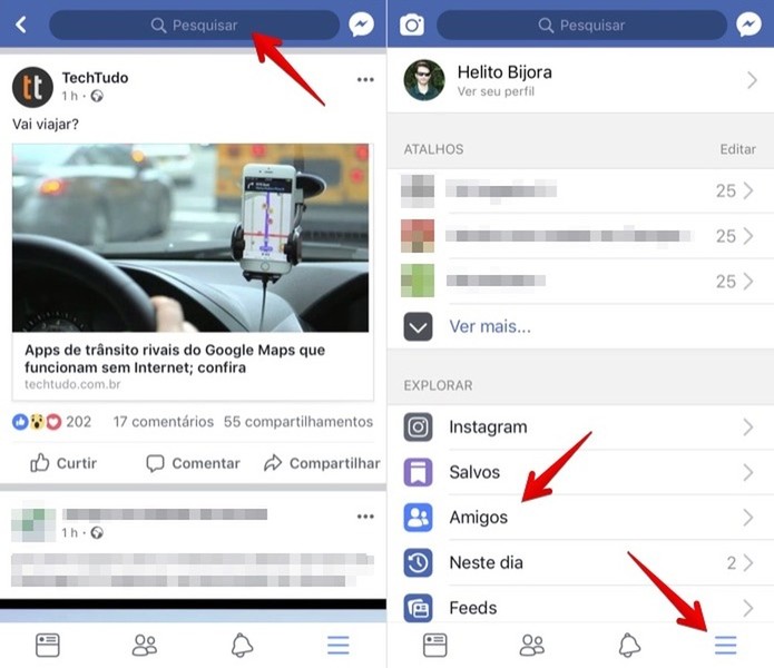 No iPhone, localize o perfil do amigo que você quer excluir do Facebook (Foto: Reprodução/Helito Bijora) No iPhone, localize o perfil do amigo que você quer excluir do Facebook (Foto: Reprodução/Helito Bijora)