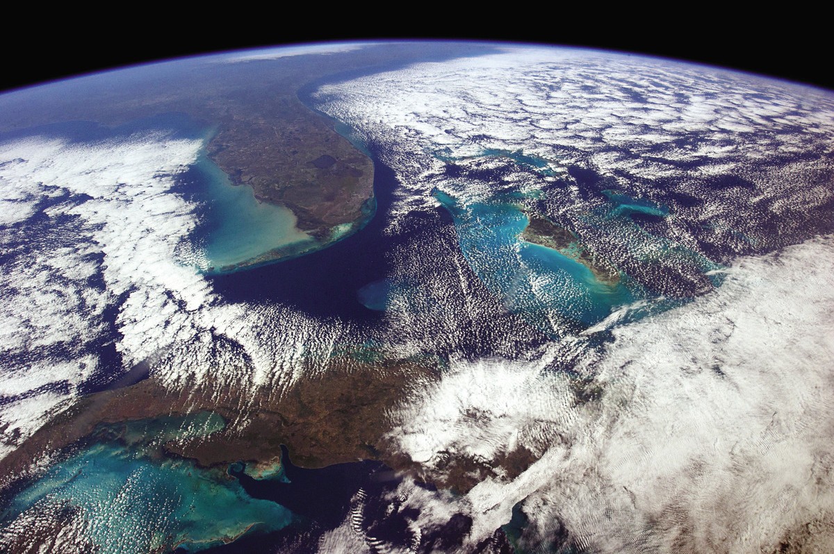 Em um dia claro, os astronautas conseguem enxergar perfeitamente Havana (em Cuba) e Washington (Estados Unidos) (Foto: Reprodução/NASA/Chris Hadfield)