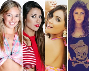 Bailarinas Carol Soares, Emily Nascimento, Dayane Alencar e Elenita Machado (Foto: Domingão do Faustão / TV Globo)
