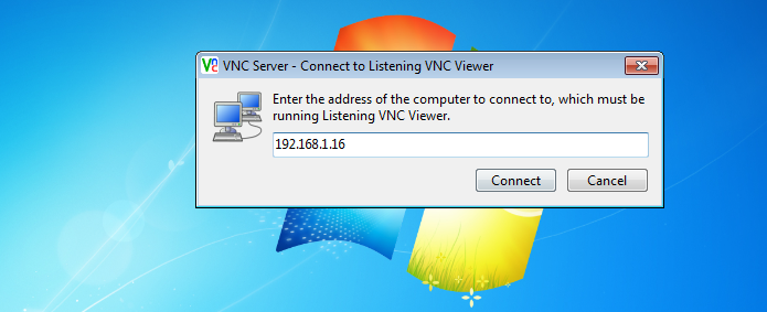 real vnc connect to listening