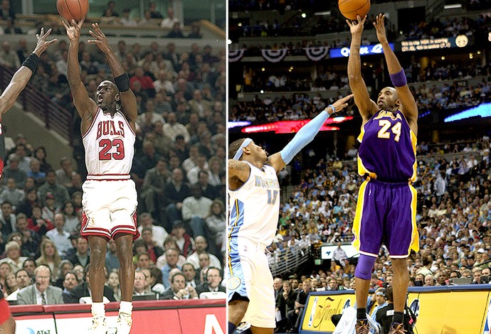 montagem Michael Jordan e Kobe Bryant NBA (Foto: Editoria de Arte)
