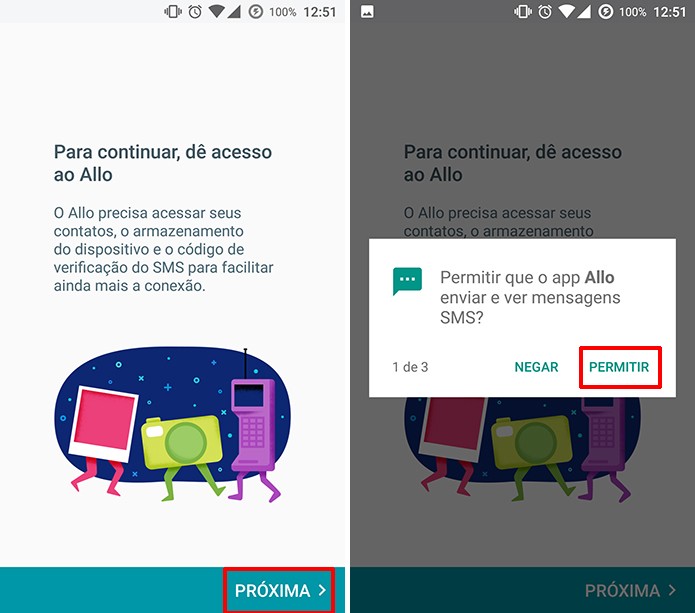 Google Allo solicita permissão para ter acesso a SMS e outros dados do dispositivo (Foto: Reprodução/Elson de Souza)