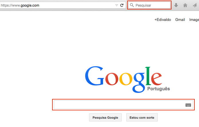 Acessando o Google para fazer uma busca (Foto: reprodução/Edivaldo Brito)