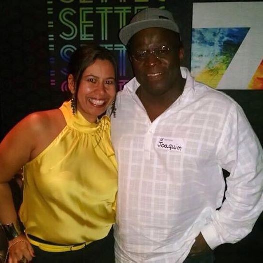Aline Pinto Rendy com Joaquim Barbosa - ex-presidente do STFcurte noite em boate carioca (Foto: Reprodução Facebook )