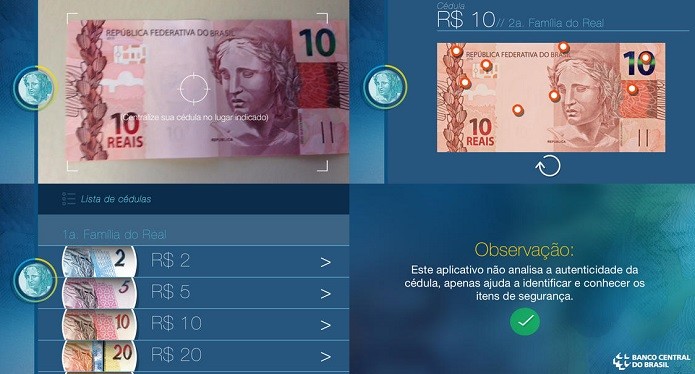 Descubra se uma nota é falsa com a ajuda do app Dinheiro Brasileiro (Foto: Divulgação/AppStore)