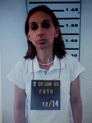 Analy Pedrosa Ramos foi presa na manhã desta quarta-feira (26), em Santos, SP (Foto: Flávio Meireles / G1)