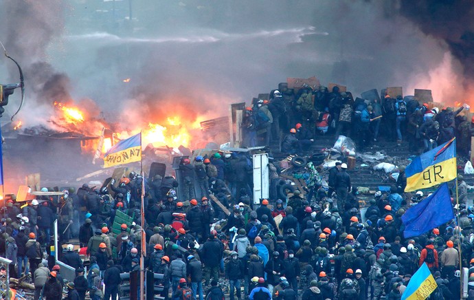 protesto civil em Kiev revolta Ucrânia (Foto: Reuters)