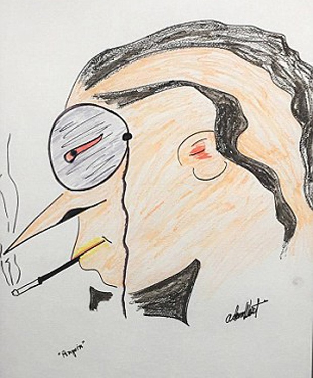 Desenho do Pinguim feito por Adam West (Foto: Gilman Contemporary) Desenho do Pinguim feito por Adam West (Foto: Gilman Contemporary)