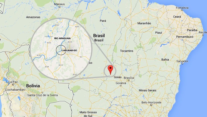 Mapa Aruanã - rio Araguaia falecimento Fernandão (Foto: Editoria de arte)