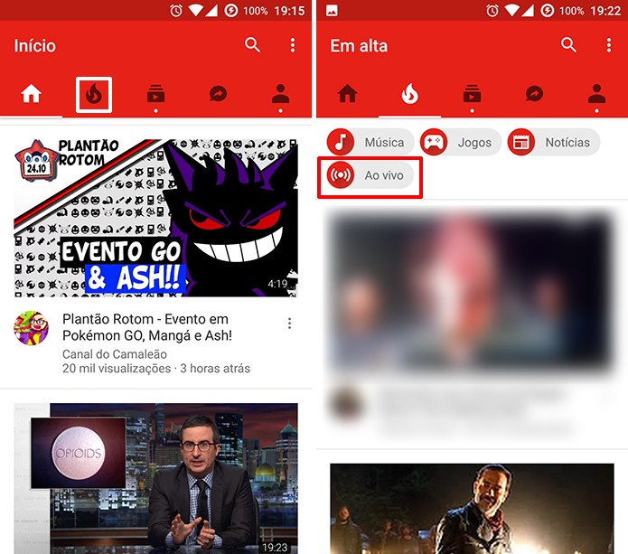 YouTube tem campo que filtra vídeos ao vivo mais populares no Android e iOS (Foto: Reprodução/Elson de Souza) (Foto: YouTube tem campo que filtra vídeos ao vivo mais populares no Android e iOS (Foto: Reprodução/Elson de Souza)) YouTube tem campo que filtra vídeos ao vivo mais populares no Android e iOS (Foto: Reprodução/Elson de Souza) (Foto: YouTube tem campo que filtra vídeos ao vivo mais populares no Android e iOS (Foto: Reprodução/Elson de Souza))