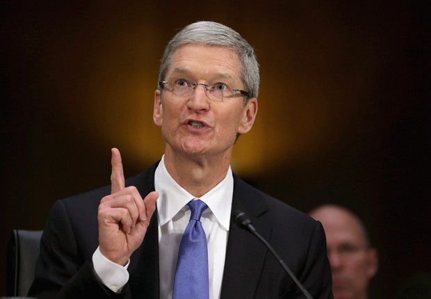 Tim Cook, CEO da Apple, durante depoimento (Foto: Getty Images)
