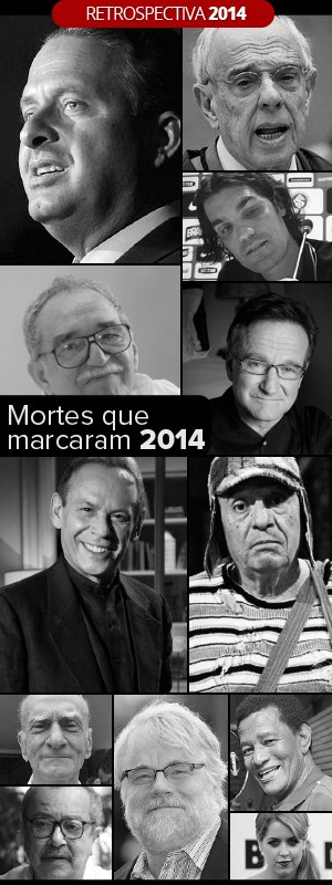 García Márquez, Zé Wilker, Campos; veja quem se despediu em 2014 (Editoria de Arte/G1)