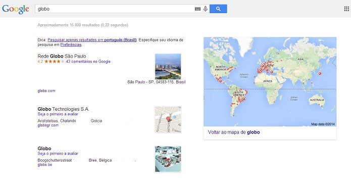 O resultado mostra o endereço desejado (Reprodução/Taysa Coelho)