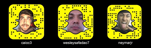 Snapcode: Caio Castro, Wesley Safadão e Neymar (Foto: Reprodução)