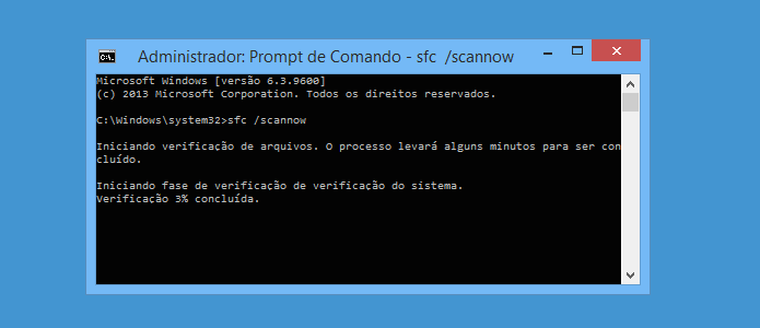 Verificando arquivos do sistema (Foto: Reprodução/Helito Bijora)