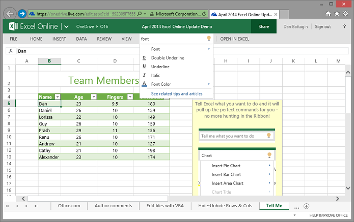 Excel agora tem Tell Me (Foto: Divulgação/Microsoft)