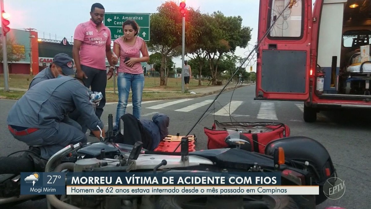 Idoso que estava internado após se enroscar em fios e cair de moto