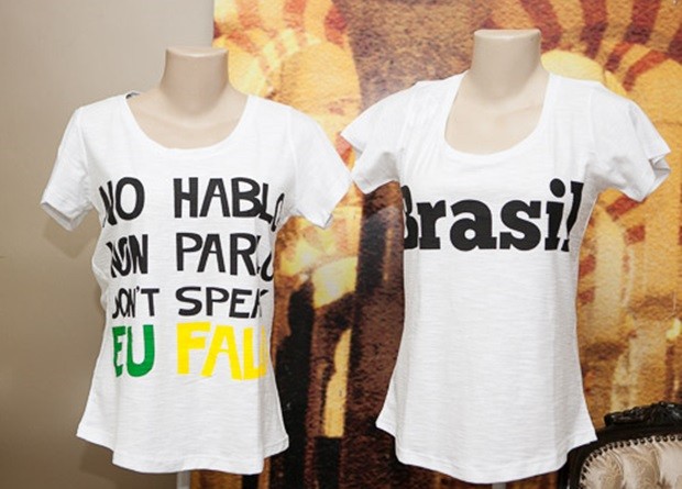 T-shirts inspiradas na Copa do Mundo (Foto: Maurício Paulino)