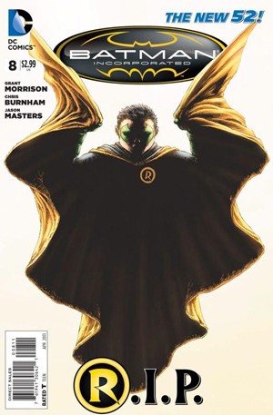 Capa da edição de número 8 do HQ 'Batman incorporated', que mostrará a morte de Robin (Foto: Divulgação)