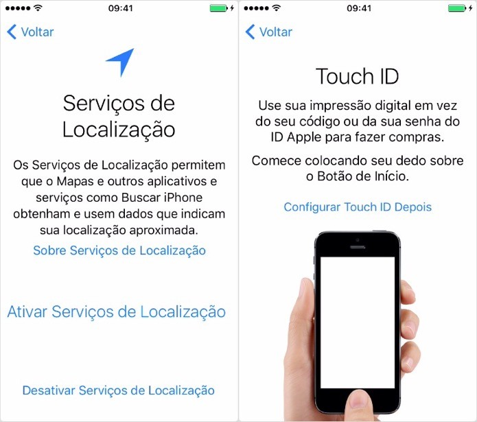 Configure os serviços de localização e Touch ID (Foto: Reprodução/Helito Bijora)