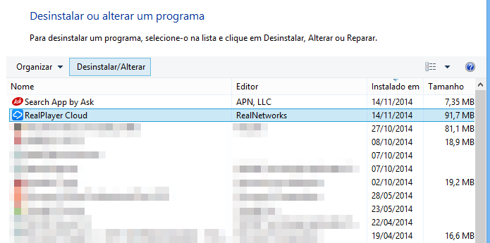 Desinstalando o RealPlayer Cloud (Foto: Reprodução/Helito Bijora)