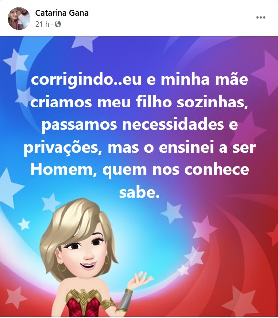 Mãe de João Gana comenta acusação de agressão contra o ator (Foto: Reprodução/Instagram) Mãe de João Gana comenta acusação de agressão contra o ator (Foto: Reprodução/Instagram)