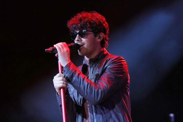 Joe Jonas, do Jonas Brothers, em show no Rio (Foto: Roberto Filho e Alex Palarea/ Ag. News)