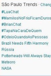 Trending Topics em SP às 17h10 (Foto: Reprodução)