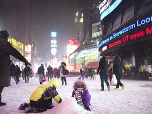 Nevasca nos EUA (Foto: John Minchillo/AP)